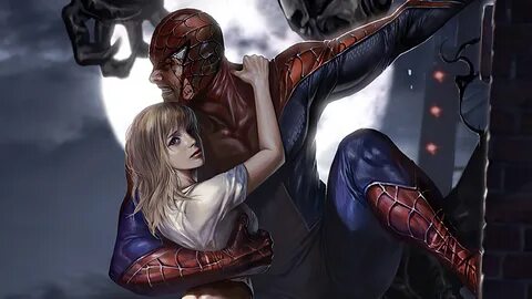 Spider Man Saving Gwen, HD Superheroes, 4k Wallpapers, Images.