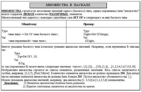 Множество допустимых операций