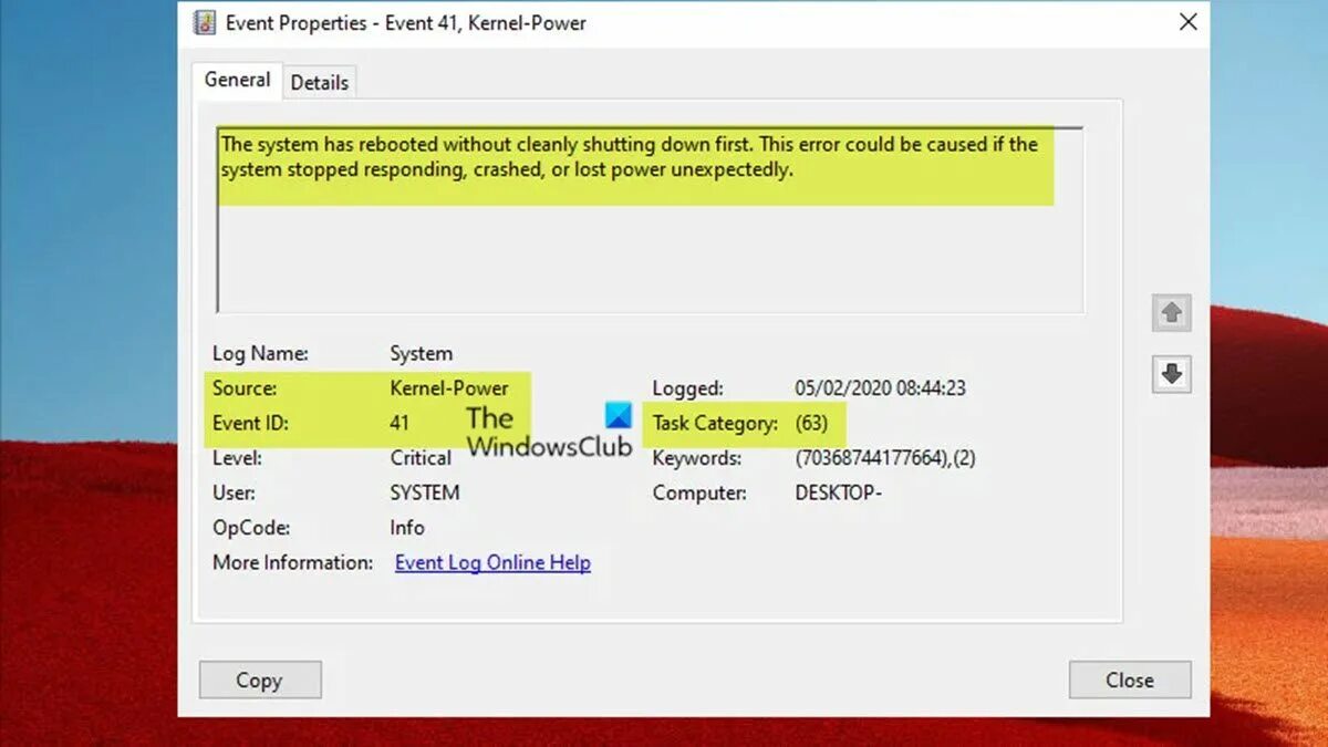 Событие 41 kernel power. Kernel-Power критическая ошибка. Kernel-Power 41 63 Windows 10. Синий экран Kernel Power 41 63. Решение ошибки 41 Kernel Power.