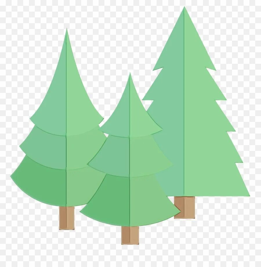 Три елки на прозрачном фоне. Елочка нарядная. Новогодняя елка в иллюстраторе. Елка треугольная. Две елочки.
