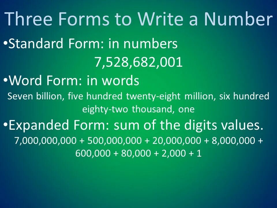 Two hundred twenty eight. Standard form of a number. Five hundred Thousand. Three billion Five hundred and Ninety million цифрами. Three hundred Thousand.
