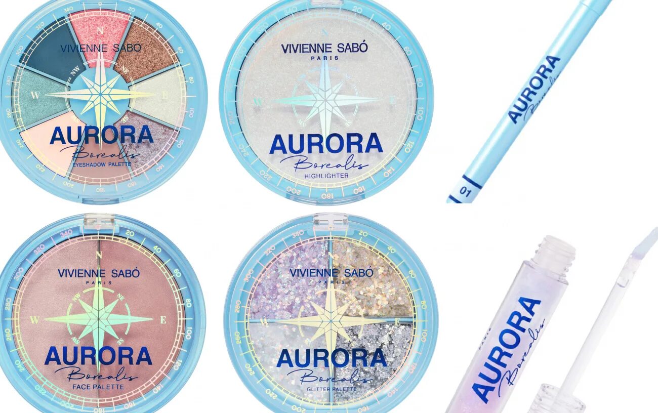 Aurora collection. Vivienne Sabo хайлайтер Aurora Borealis. Косметика Vivienne Sabo Aurora\. Vivienne Sabo Aurora коллекция.