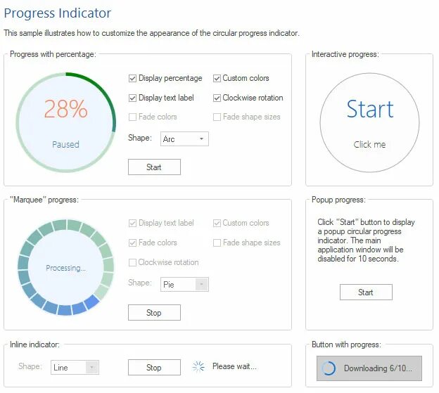 Progress indicator. Progress indicator with strips.