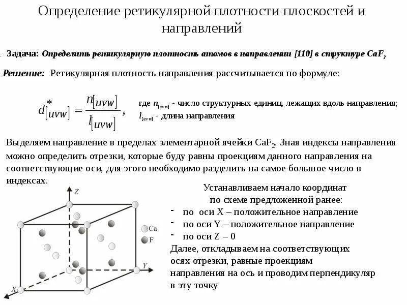 Плотность элементарной ячейки. Ретикулярная плотность плоскостей. характеристики элементарной ячейки. плоскости элементарной ячейки.
