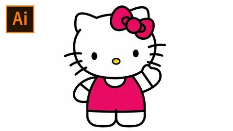 Create Hello Kitty Character in Illustrator, Drawing of Hello Kitty, Adobe ...