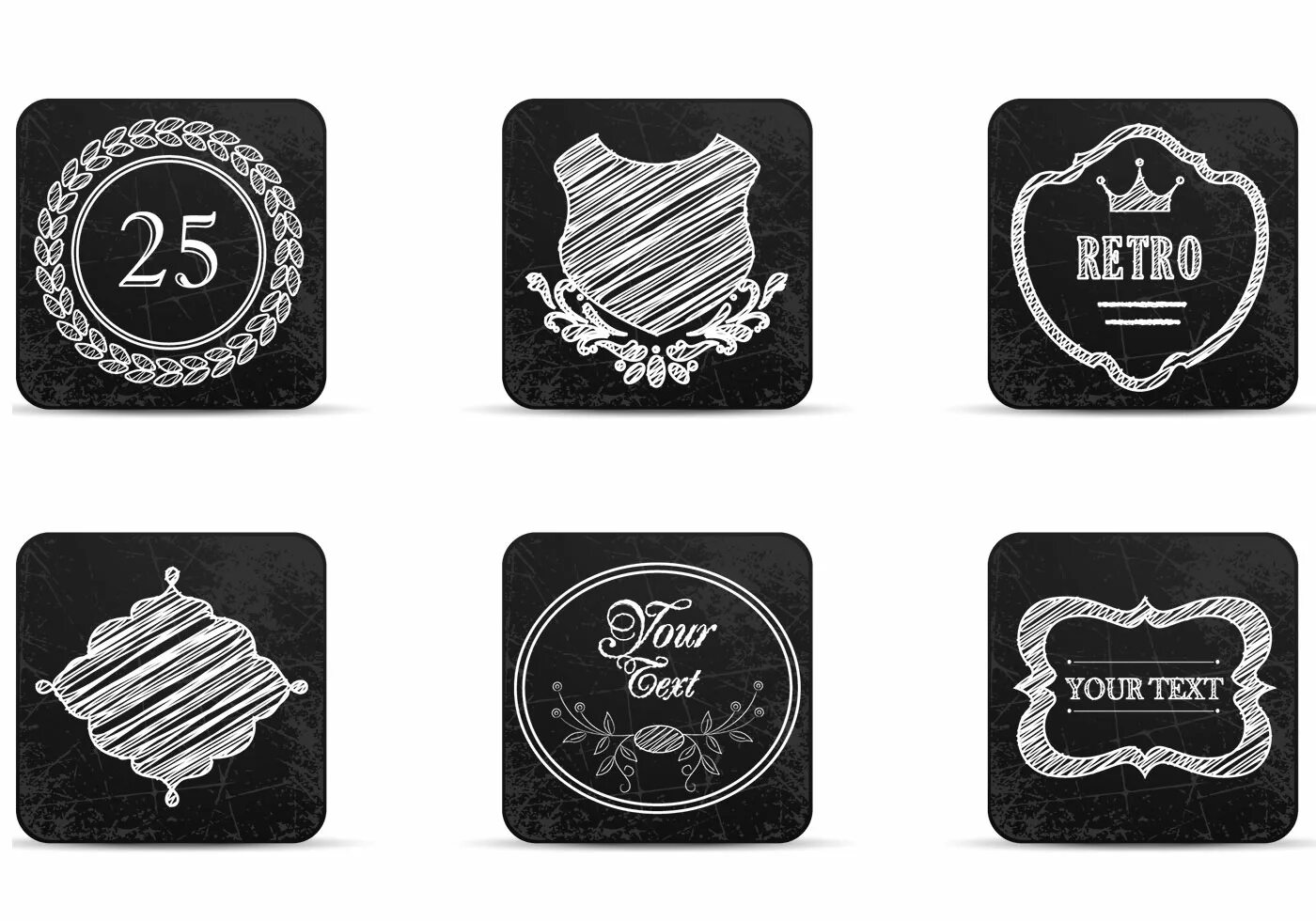 Label icons. Label вектор. retro psd labels.