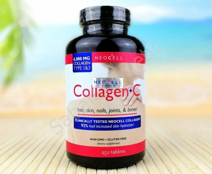 Neocell, super Collagen + c, коллаген типа 1 и 3 с витамином c. Гидролизованный коллаген с витамином с таб 6000мг 90. Коллаген 2000 мг 2000 мг.