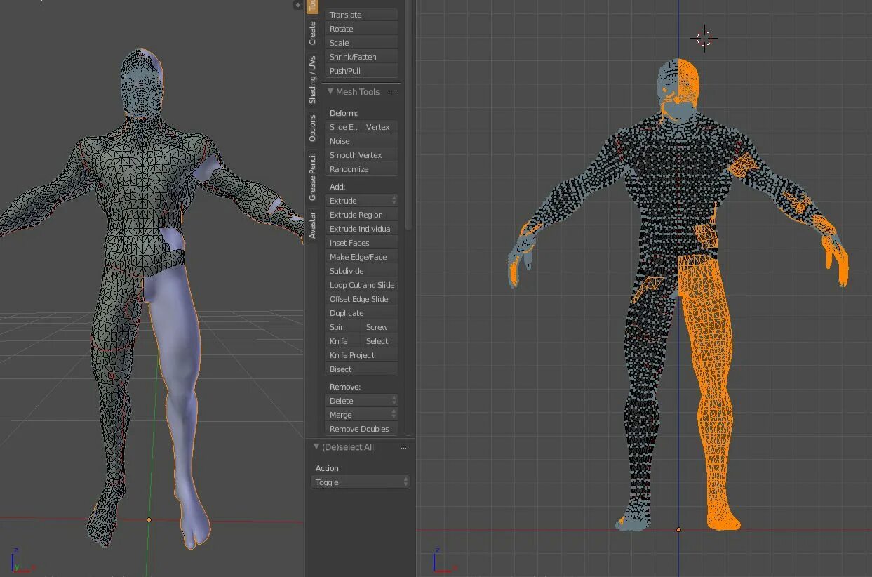 Mesh import. Body Mesh.