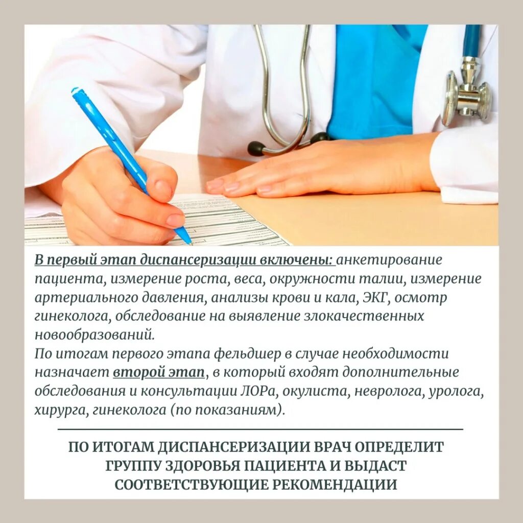 в рамках диспансерного наблюдения пациент