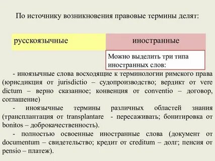 Юридическая терминология это