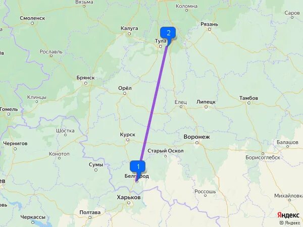 Сколько километров от белгорода до харькова