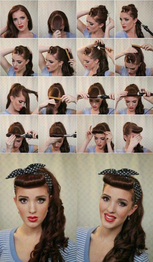 Прически пин ап как сделать Pin en Retro-Frisuren
