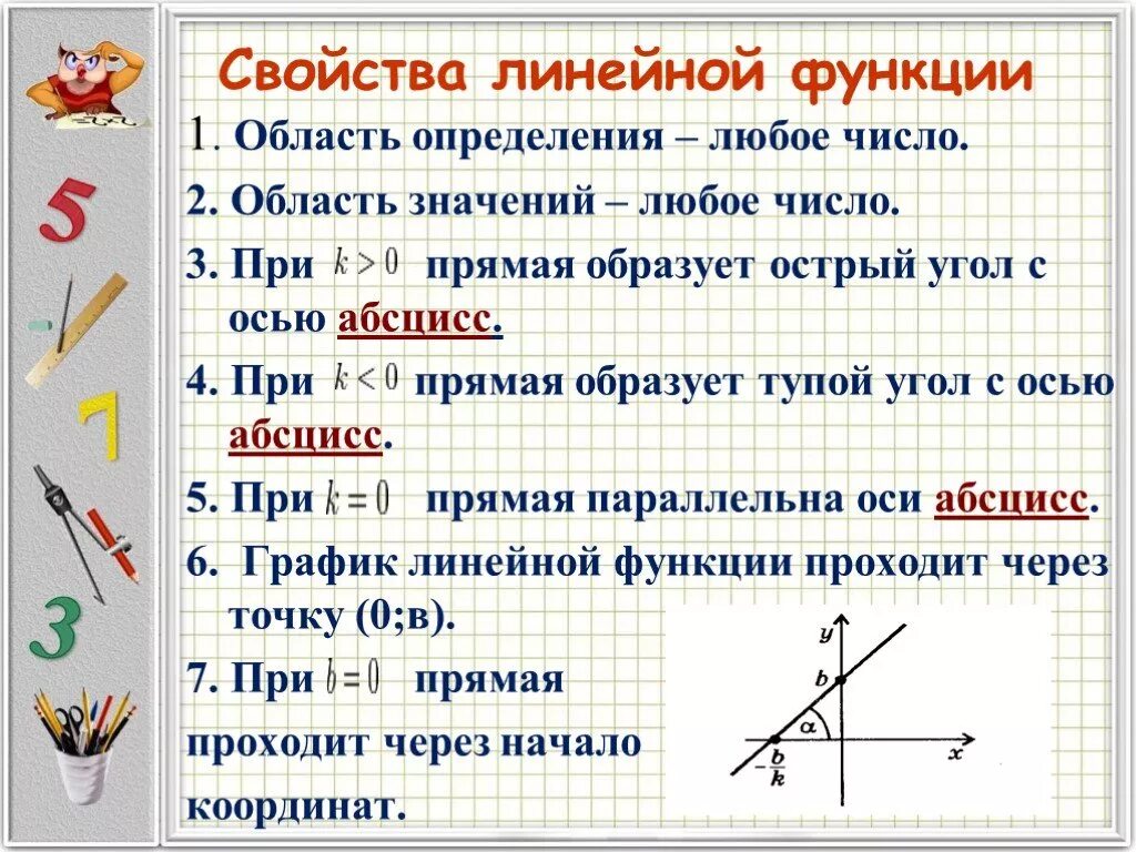 Свойства линейной функции 8 класс. Область определения линейной функции. Определение линейной функции ее свойства и график. Линейная функция и её график область определения. Линейная функция свойства и график.