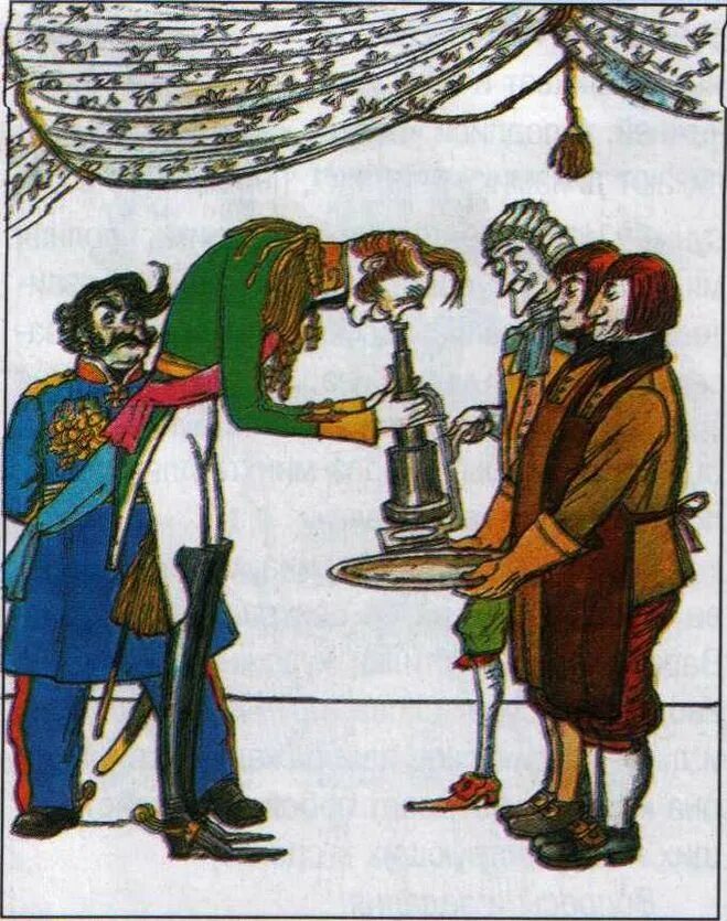 англичане подарили блоху русскому царю. иллюстрация к сказу левша кукрыниксы. илюстрации к сказу н. англичане подарили блоху русскому царю. левша лесков иллюстрации николай 1.