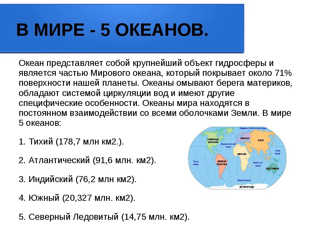 Какие названия океанов есть