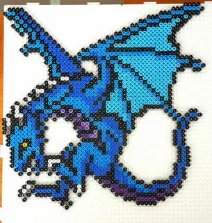 Pixel Art, Blue Dragon, Beaded Animals, Monster Hunter, Hama Beads, Cross S...