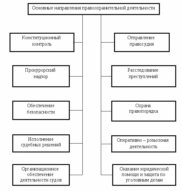 Направления деятельности правоохранительных органов