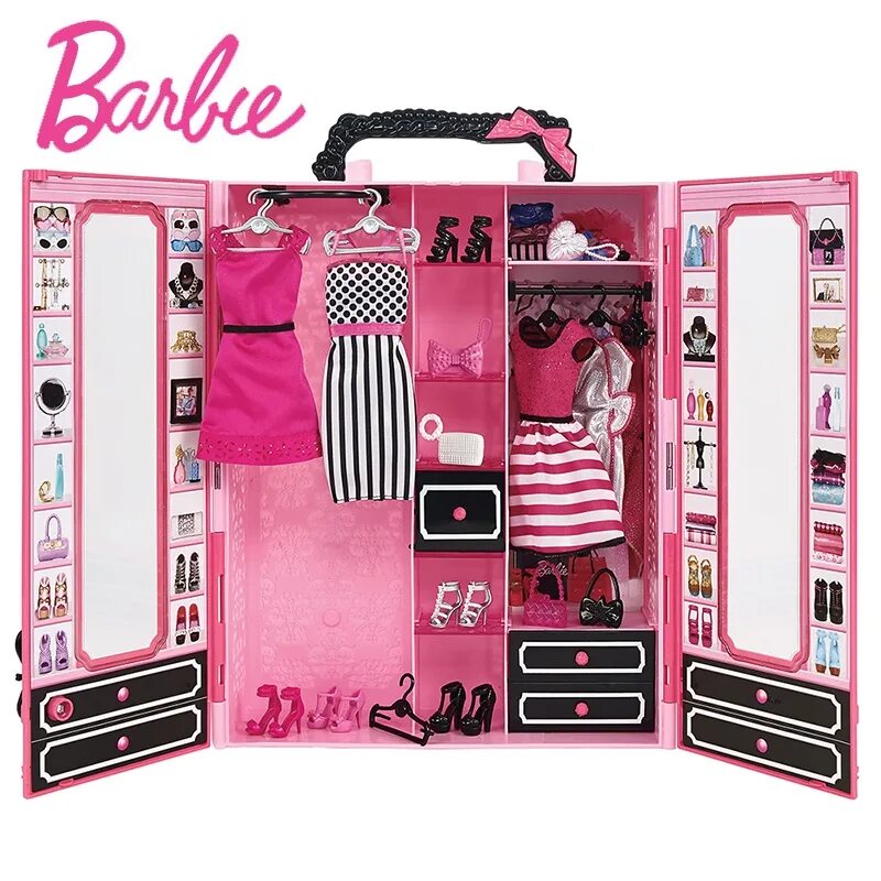 Набор Barbie шкаф для одежды, x4833. Шкаф для Барби. Кукла Барби с гардеробом. Шкаф для одежды Барби.