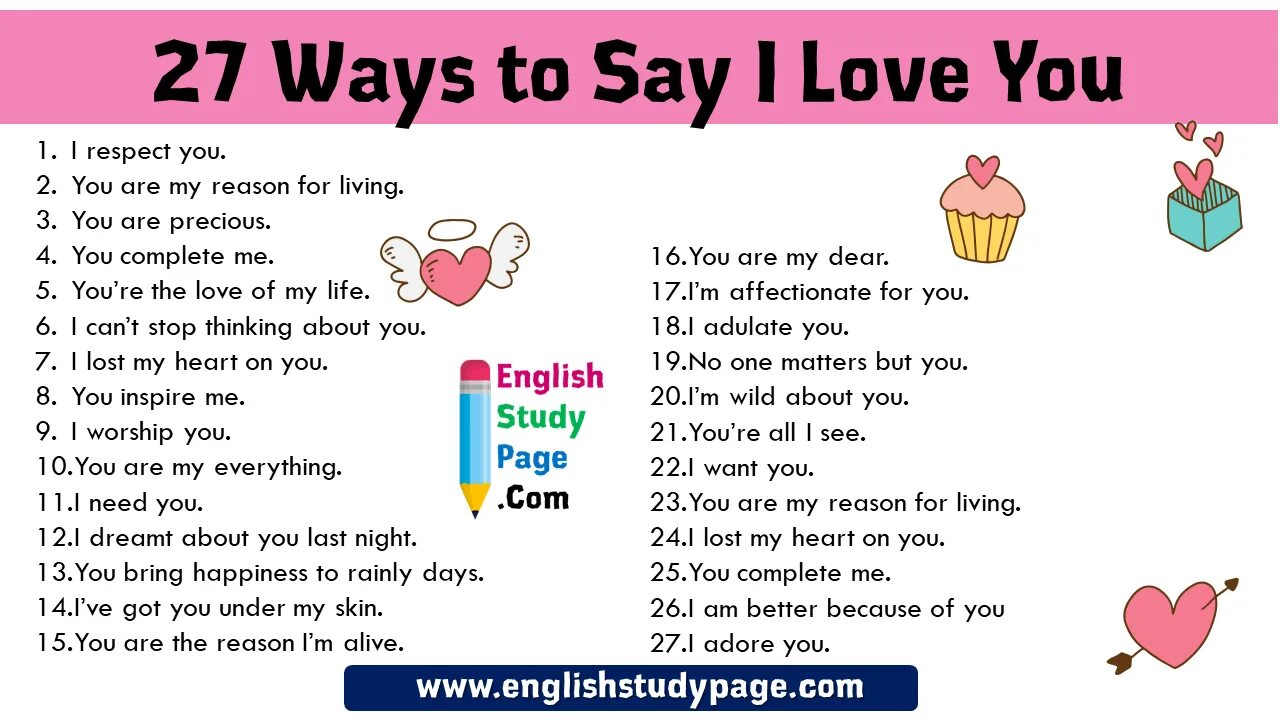 Ways to say i love you