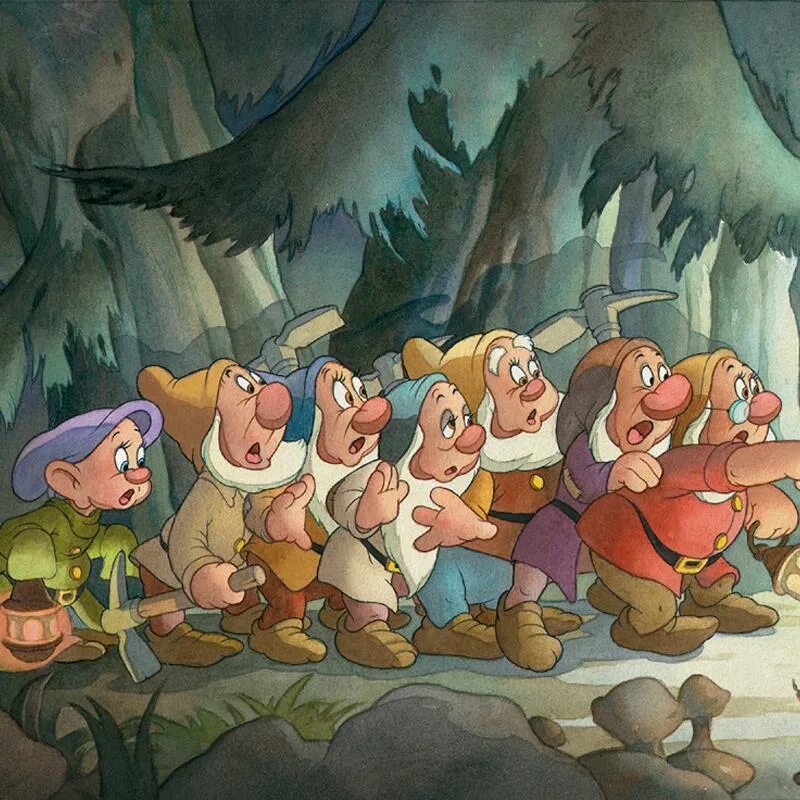 Семь гномов нашли клад. Гномы григ. белоснежка и 7 гномов disney.