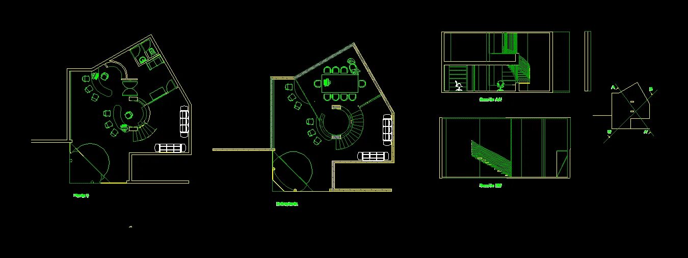 Agency 3. Мини гольф dwg. Проект студии Автокад. Шедевры в автокаде.