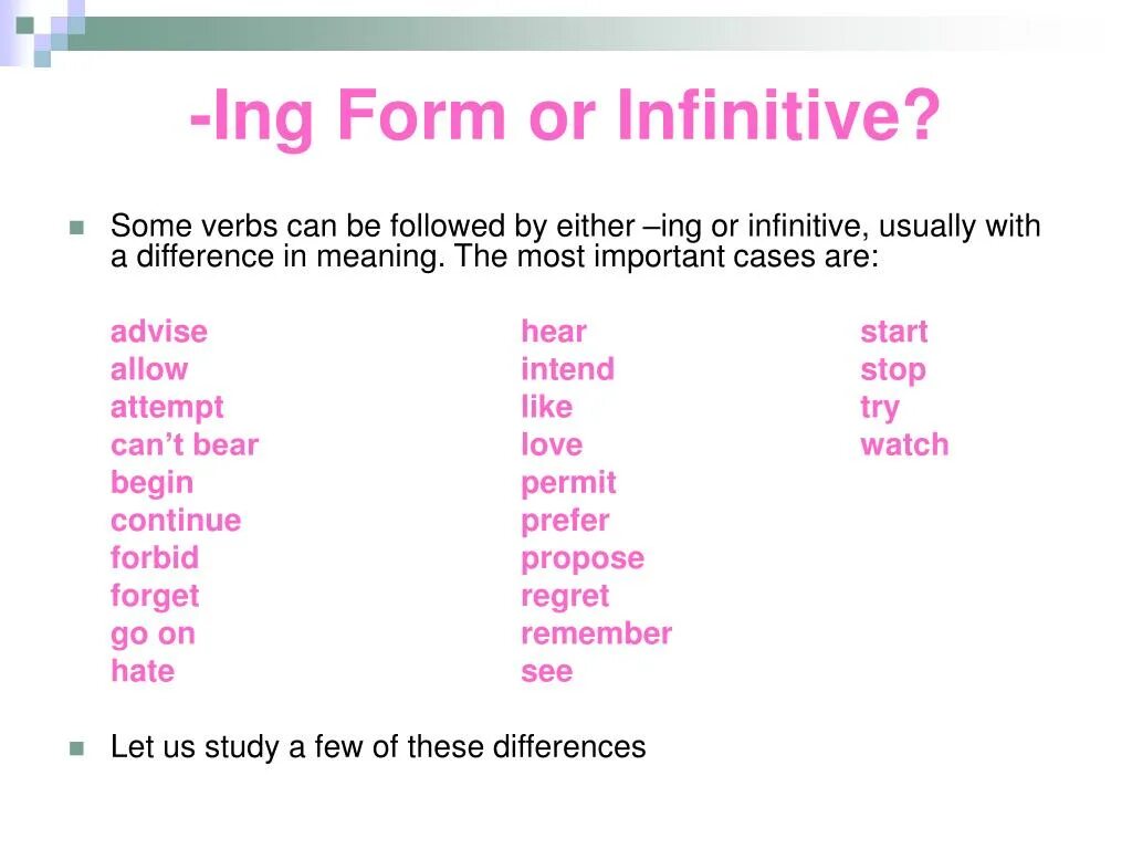 Infinitive ing forms правило. Ing or to Infinitive правило. Глаголы с ing и to Infinitive. Ing form or Infinitive. Talks ing