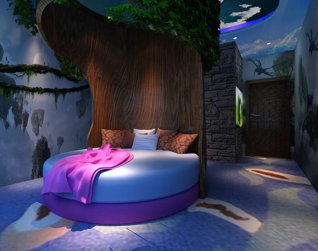 необычный интерьер детской. оригинальные детские комнаты. необычные дизайнерские решения для детской. комната в стиле миньонов. забавная комната.