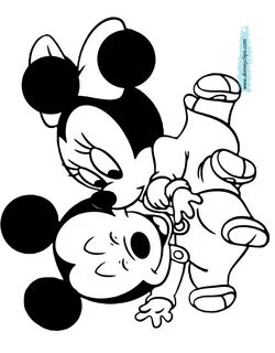 baby mickey and minnie coloring pages