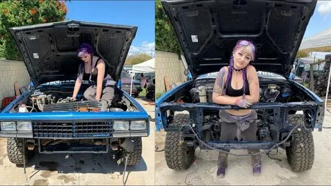 mechanic, female mechanic, vlog, purple, beauty, mechanics, mini truck momm...