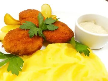 Котлета рыбная пюре картофельное