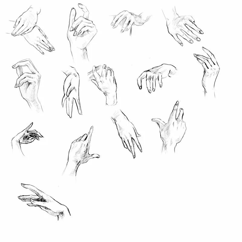 Скетчи рук. Зарисовки рук. Кисти рук для рисования. Кисть в разных ракурсах.