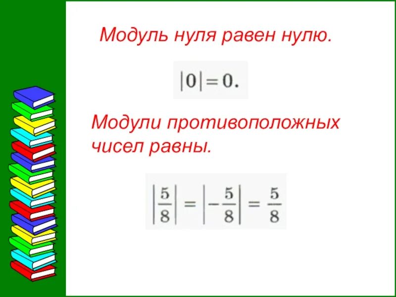 Модуль нуля. Модуль равен нулю. Модули противоположных чисел равны. Модуль отрицательной дроби.