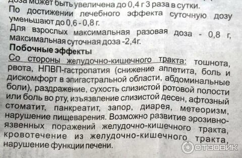 Ибупрофен побочные