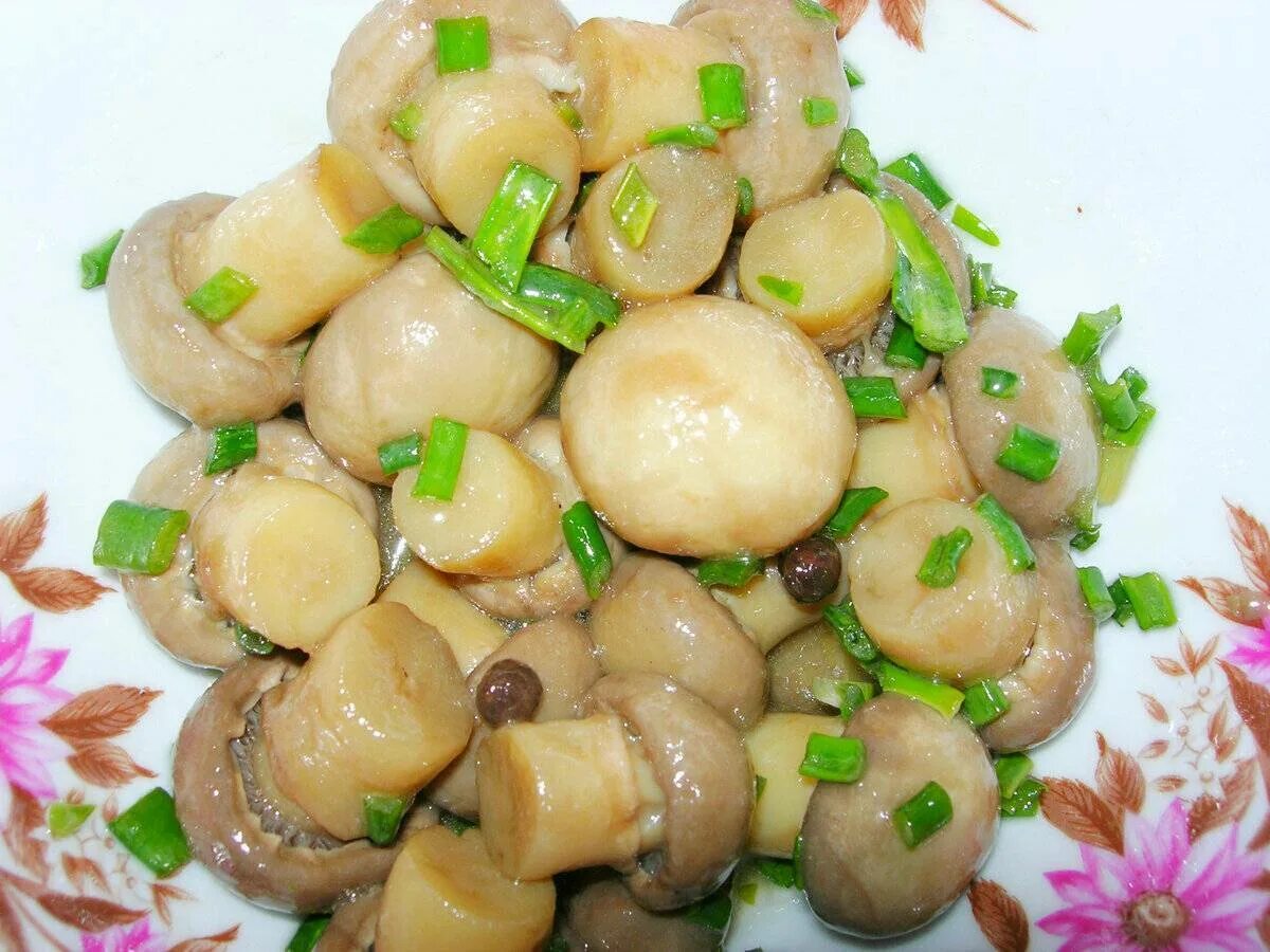 Маринованные шампиньоны очень вкусный рецепт