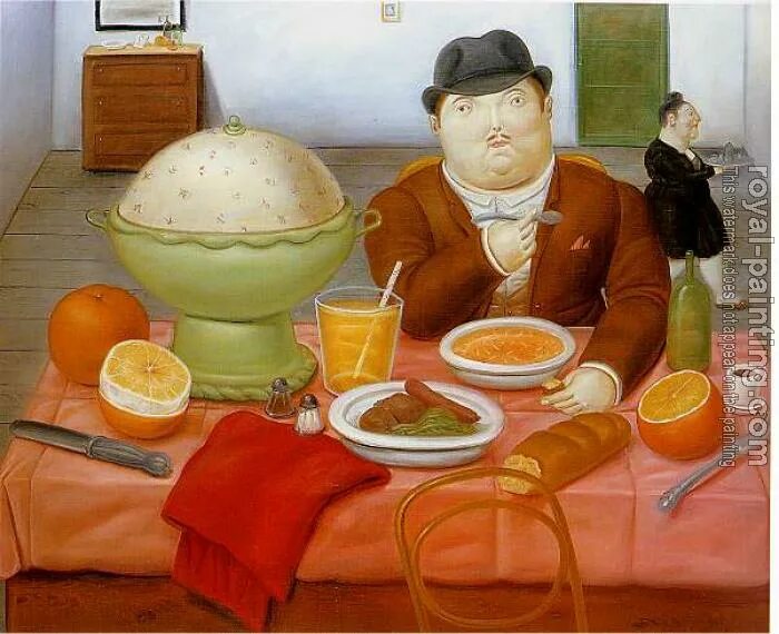 Обедающий картина
