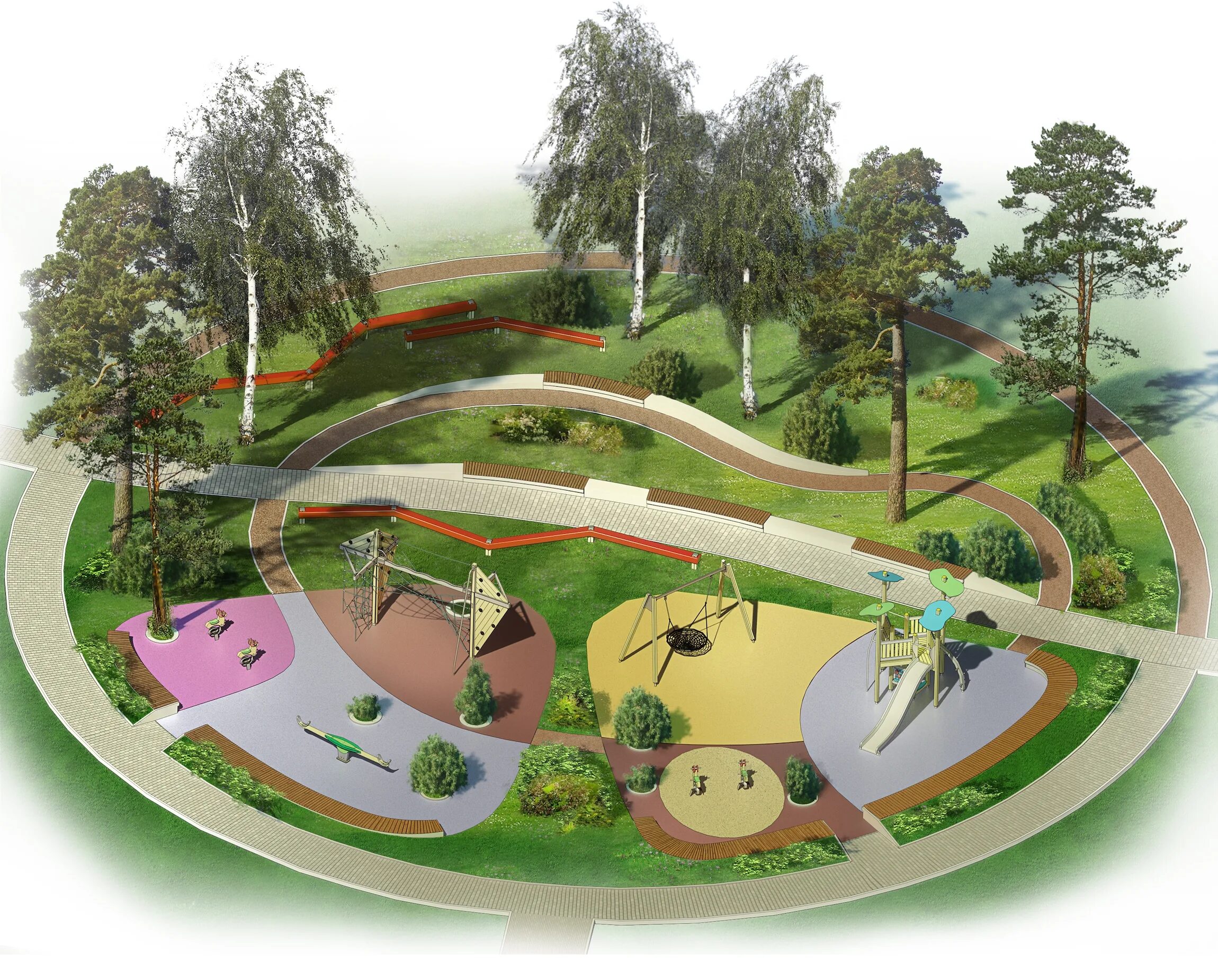 Landscape Park 2 3D Model - 3D Model Landscape architecture drawing, Landscape a