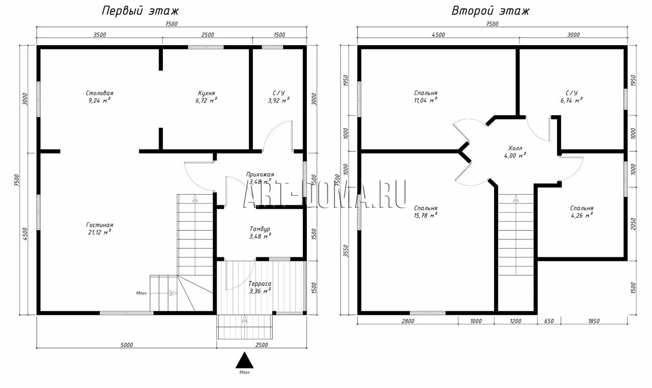 5 7. Проекты домов 7. Планировка домиков 5/7. Планировка дома 7. Проекты 2х этажных каркасных домов 7*7.