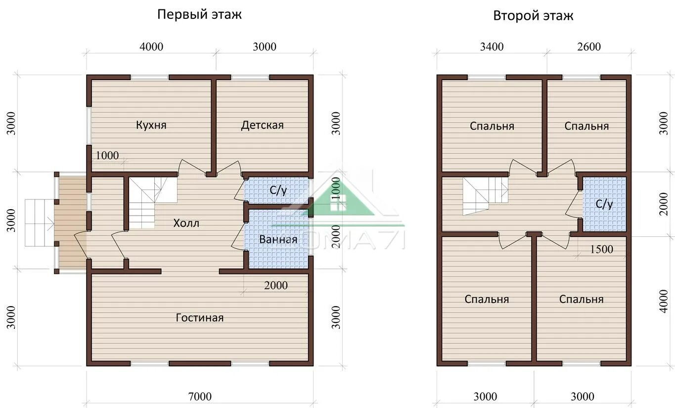 Проект каркасного двухэтажного дома 200 м2 КС-2359 цена от 42000 руб. Купить дом