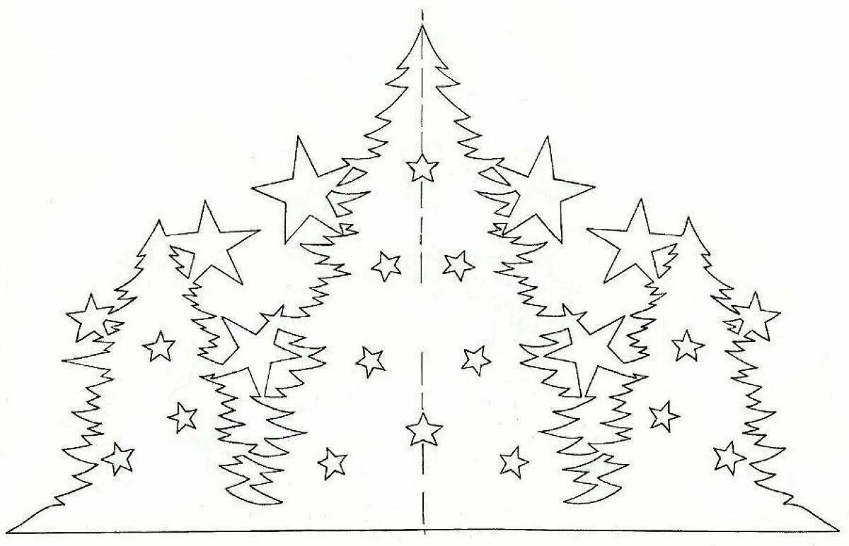 Вытыканка елочка на 4 листа. Схемы новогодних вытынанок на окна. новогодние трафареты на окна елка. елочка для вырезания на окна. трафарет елки для вырезания из бумаги.
