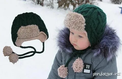 Связать ушанку мальчику
