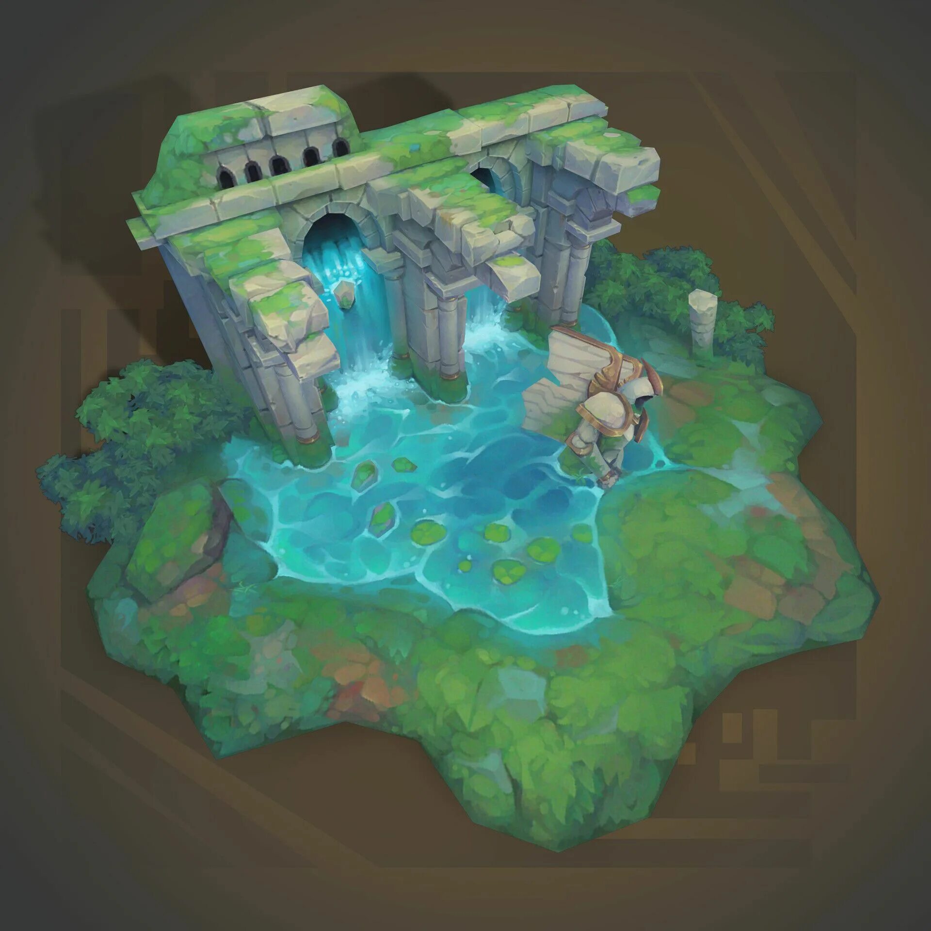 Sandbox environment. Stylized magic environment. stylized hand painted frozen.