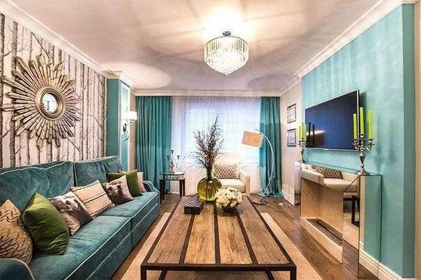 38 Surprisingly Well-Executed Living Rooms (Photo Gallery) Teal living room deco