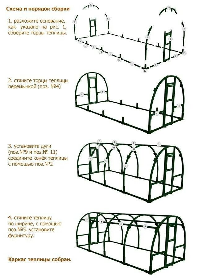 Пошаговая сборка теплицы из поликарбоната