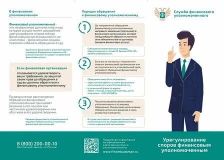 Финансовый уполномоченный какие споры
