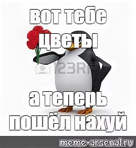 Пингвин с цветами Мем. Пингвин дарит цветы Мем. Пососемся Мем Пингвин. Пингвин с букетом Мем.