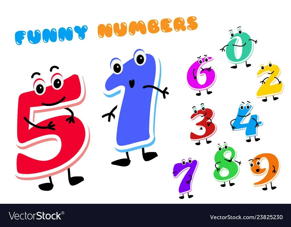 Три д шесть и шесть. Забавные цифры в картинках для детей. Цифры персонажи.