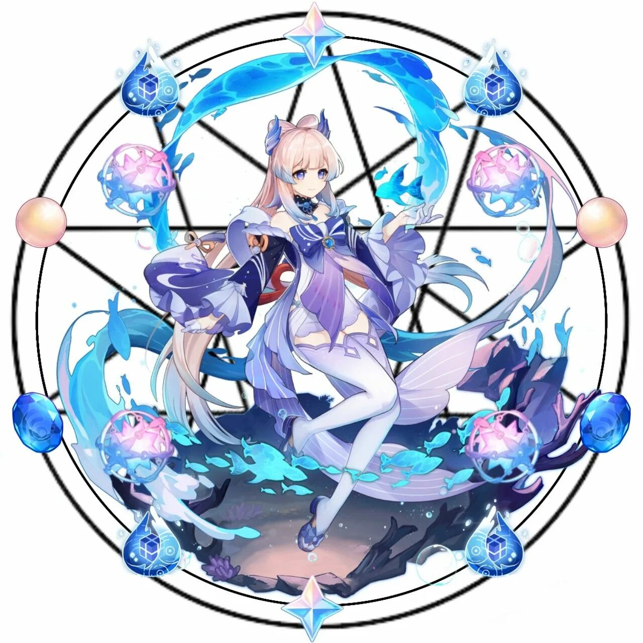 Удача на райден сегун. Удача на райден. Пентаграмма гань юй. Пентаграмма сяо. Аль хайтам круг удачи.