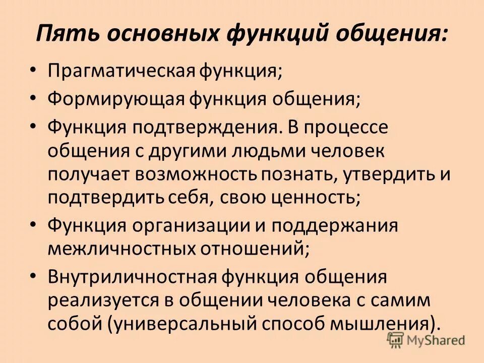 Функция общения реализующаяся при взаимодействии. Функция общения реализующаяся при взаимодействии