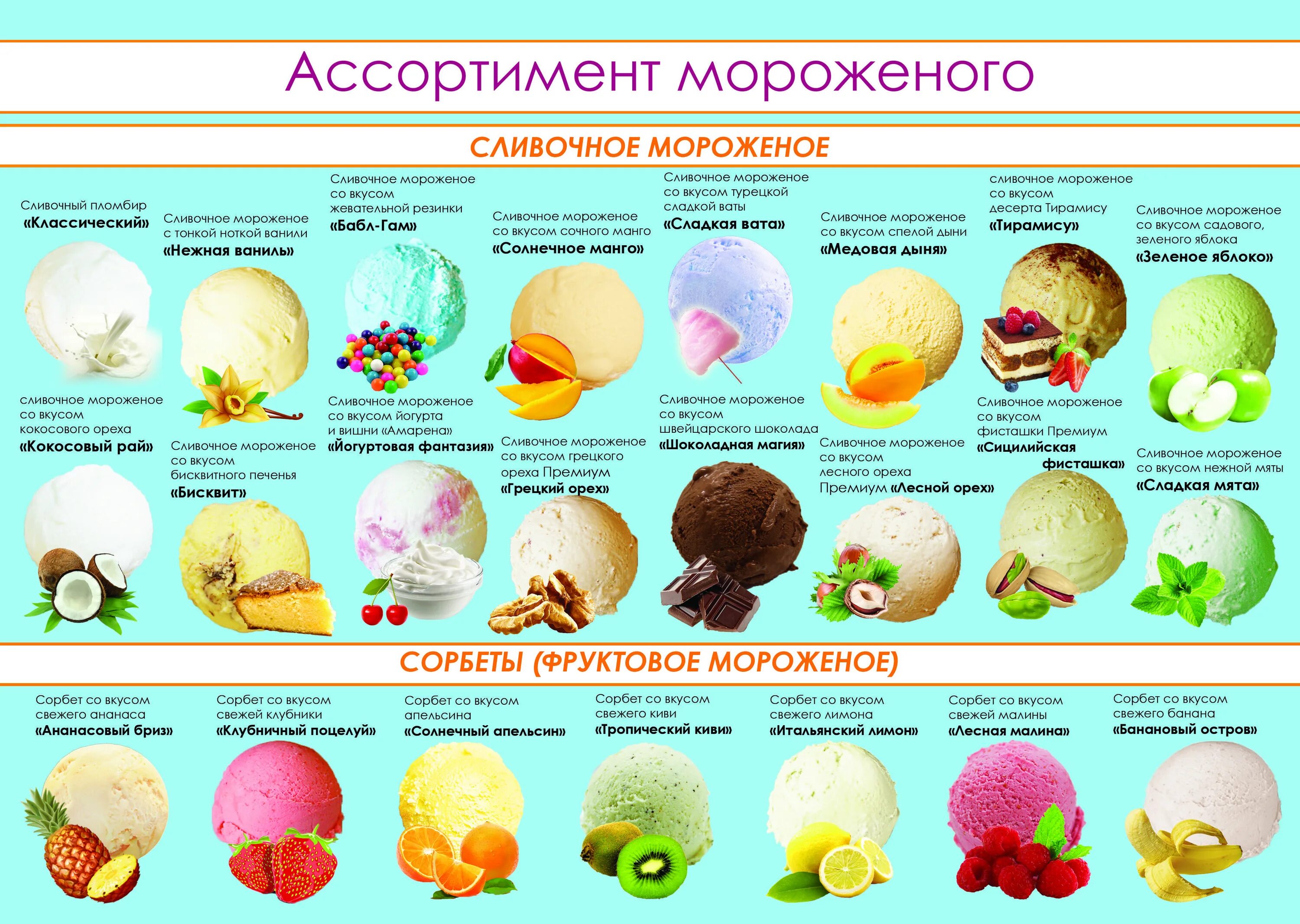 В каких цветов и каких вкусов