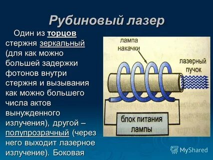Работа рубинового лазера